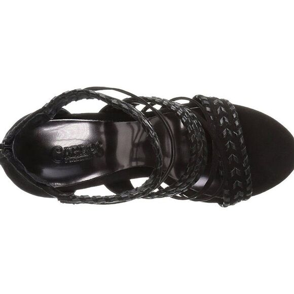 EUC Carlos Santana Java Braided Straps Black Block Heels plus socks - Picture 5 of 5